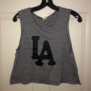 PACSUN (L.A Hearts) striped cropped muscle tank!